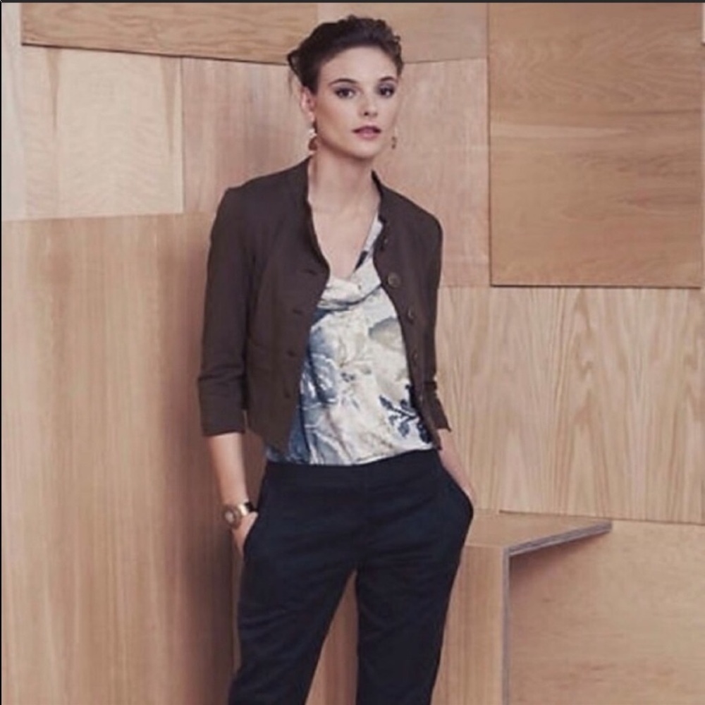 Anthro Cartonnier cropped black Jersey jacket XS - Picture 2 of 8